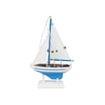thumbnail image 2 of Hampton Nautical Sailboat9-112-XMAS Wooden Light Blue Sailboat Model Christmas Tree Ornament 9" Nautical Home Decoration, 2 of 3