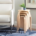 thumbnail image 4 of Linon Tenley Bentwood Tabouret Rond en Bois de 18 Pouces en Brun Naturel (Ensemble de 4), 4 of 13