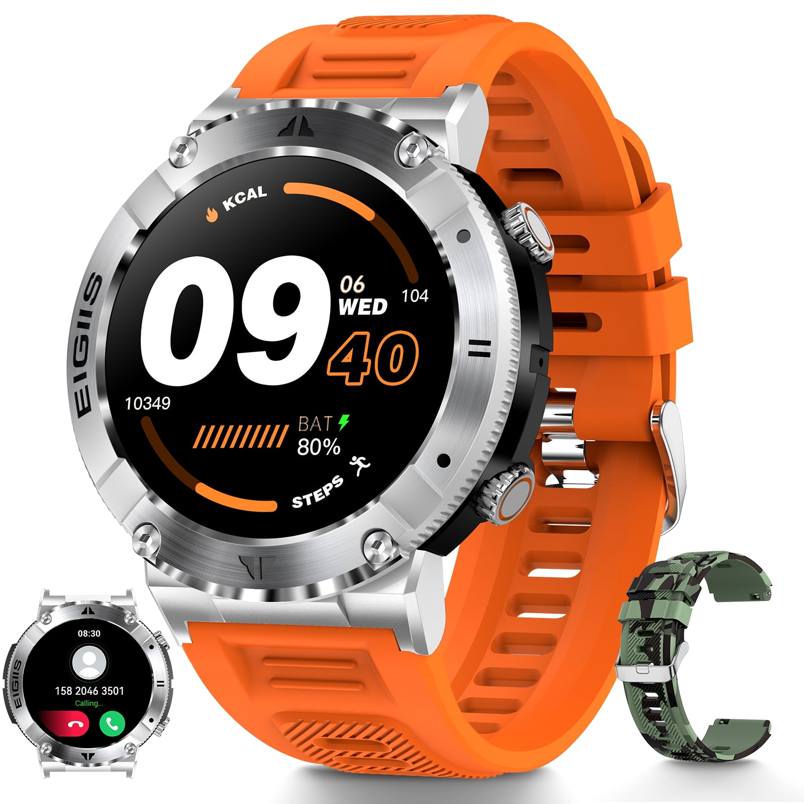 EIGIIS Military Smart Watch for Men 1.32" Outdoor Tactical Sports