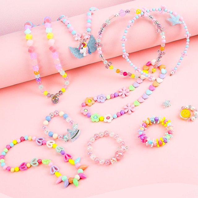 Regalo Niña 6 a 12 años Kit Fabricación Joyas Niño Niña Kit Collar Pulseras Niño Juguete Arte Pasatiempos Creativos Collar para Hacer e Vidrio Niño JM