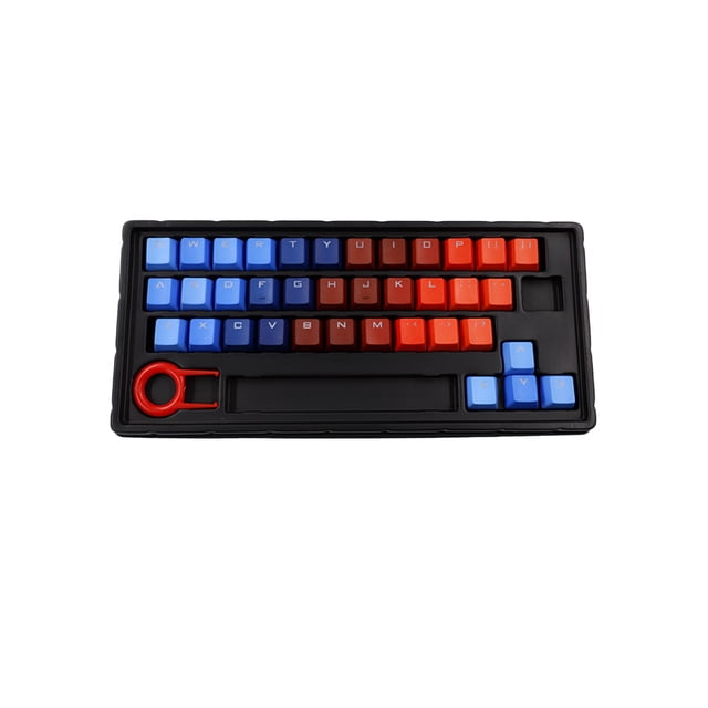 37-Key Blue-Red Gradient Backlight PBT Keycaps Mechanical Keyboard DIY Caps for PC Computer - Blue Red