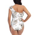 thumbnail image 5 of Picia Cartoon Koala Pattern Women's One Piece Swimsuits,One Shoulder Swimwear Asymmetric ,Ruffle Monokinis Bathing Suits,High Waisted Flattering Bathing Suits-, 5 of 8