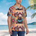 thumbnail image 3 of Pofeuu Painted Flower Puppy Print Hawaiian Shirt for Men Sleeves Casual Button Down Summer Beach Dress Shirts T-Shirts,Medium, 3 of 7