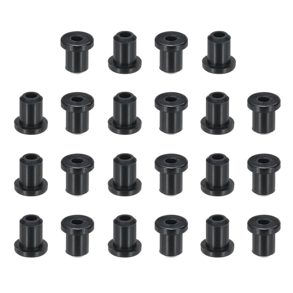 Uxcell Silicone Rubber Grommets, 22 Pcs 1/4"(6mm) Drill Hole, 3/16"(4mm) Inner Dia. Top Hat Wire Gasket Rubber Hole Plug for Wiring Irrigation System Firewall, Black