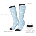thumbnail image 5 of Bingfone Compression Socks for Women and Men Long Socks for Running Athletic Cycling Nurse-Goose White Flowers, 5 of 8