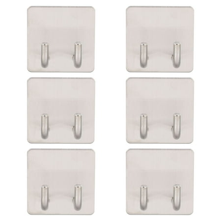 

6pcs Self Stick Hooks Razor Wall Hanging Hooks Durable Key Storage Holder
