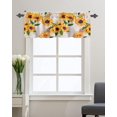 thumbnail image 3 of Sunflower Window Valance Rod Pocket Short Curtain Panels Rustic Sunflower Kitchen Curtains Valances, Farm Sunflower on Old Newspaper Window Treatments Drapes for Living Room Bedroom Decor, 54x18In, 3 of 6
