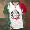 thumbnail image 2 of CONZONE Men's T-Shirts Short Sleeve Zip T Shirts for Men Casual Crew Neck Patriotic Italian Flag Graphic Lightweight Tees Soft Cozy Athletic Tops, 2 of 3