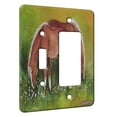 thumbnail image 1 of KuzmarK™ 2 Gang Single Toggle / Single Duplex Rocker Wall Plate - Belgian Yearlings in Summer Draft Horse Art by Denise Every, 1 of 1