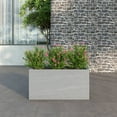 thumbnail image 5 of LeisureMod Flora Fiberstone and MGO Clay Planter, Mid-Century Modern Rectangular Planter Pot for Indoor and Outdoor in Grey (24" Height), 5 of 9