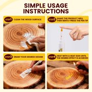 CCOCC Wood Burning Pen Kit with 3 Reusable Stencils - DIY Wood Burning Marker & Pyrography Tool for Beginners, Leather, Paper - Creative Gifts for Woodworking Hobbyists