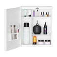 thumbnail image 2 of Armoire de Salle de Bain à l'Allure Riche avec Miroir, Organisateur de Rangement, Étagères de Salle de Bain en Plastique Robustes Murales, Armoire à Miroir, Résistante aux Égratignures, Robuste (Blanc) Lot de 1, 2 of 4