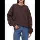 thumbnail image 3 of Suéter de Mujer, Cuello Redondo, Larga, Holgado, Tejido Suave, Dobladillo Acanalado, para Otoño e Invierno. Color Café Talla Única, 3 of 9