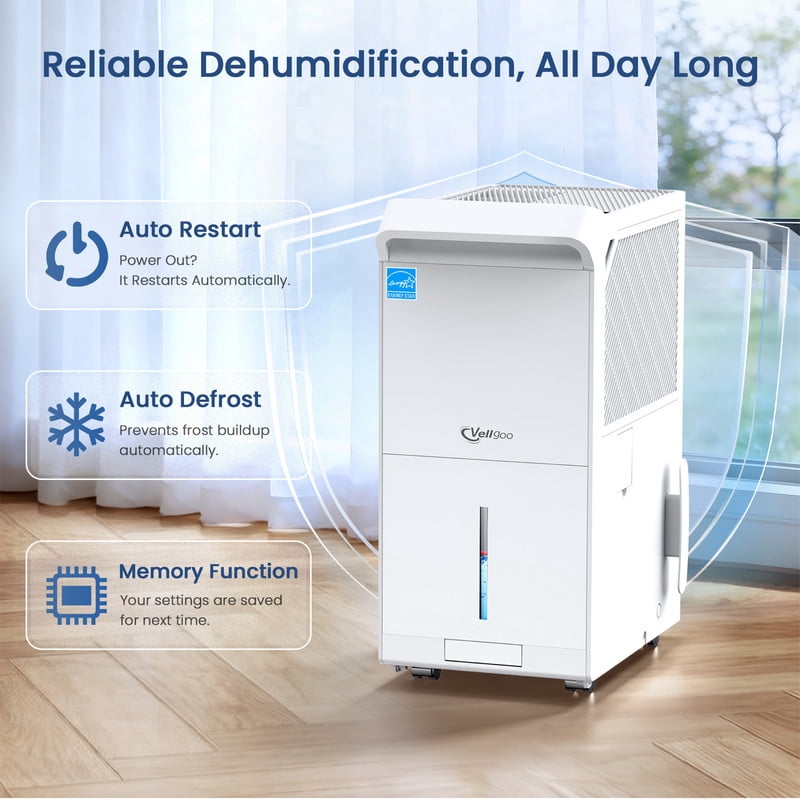 140 pt. 7000 sq. ft. Energy Star Dehumidifier for Basement in White with Drain Hose