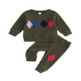 thumbnail image 1 of Toddler Boys Fall Outfits Geometry Pattern Crew Neck Long Sleeve Sweatshirts and Long Pants 2Pcs Clothes Set 2-3 Years, 1 of 7