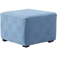 thumbnail image 1 of ZEaink 35x35in Square Ottoman Cover Slipcover, Elastic Bottom Storage Ottoman Footstool Protector (Blue, 90x90cm), 1 of 6