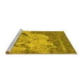 thumbnail image 2 of Ahgly Company Machine Washable Indoor Round Oriental Yellow Industrial Area Rugs, 8' Round, 2 of 4