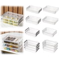thumbnail image 5 of 1 Packs Portable Clear Storage Bins with Lids,Plastic Container Bins for Organizing,Clear File Box Stackable Storage Containers for Organizing A4 Paper, Photo, Document, Scrapbook(White 31.5x21.5cm), 5 of 6