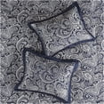 thumbnail image 3 of JERFIT Queen 12-Piece Navy Blue Comforter Set with Paisley Jacquard Design & Cotton Sheets, 3 of 7
