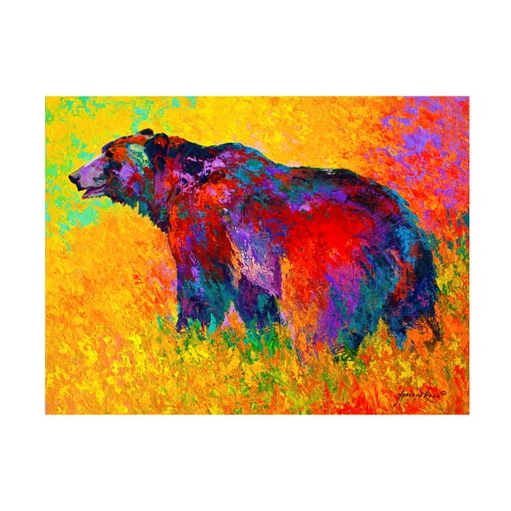 Trademark Fine Art Marion Rose Grizz On Guard Canvas Wall Art - 14x19