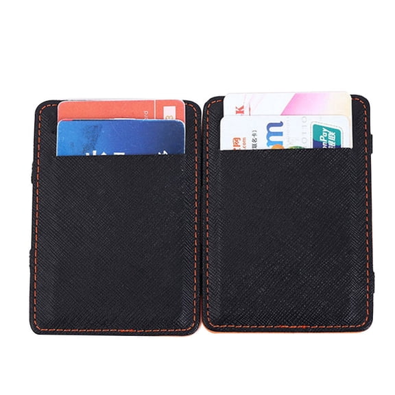 PBPBOX PU Men Credit Holder Wallet Bifold Design Black Durable for Daily Use