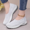 thumbnail image 6 of Aobny Easy Spirit Shoes Shoes Women Walking Shoes Flatform Mesh Shoes Shoes Soft Toe Slip-On Round Toe Flat Heel White Womens Shoes Casual,Size 39, 6 of 9