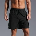 thumbnail image 6 of Mens Shorts Clearance under $10 Drawstring Elastic Waist Casual Solid Shorts with Pocket Short Pants Black L, 6 of 6