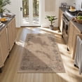 thumbnail image 2 of SUNDEREY 3'x5' Floral Easy Jute Rug,Area Rug 3x5ft Washable Bedroom Rug,Easy Jute Indoor Outdoor Carpet, Farmhouse Non Slip Khaki Floor Rug for Dining Room Office Entrance Kitchen,Wreath&Fleur, 2 of 9
