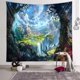 thumbnail image 1 of Tapiz de pared con diseño de castillo en el bosque, tapiz psicodélico de fantasía, tapiz de hadas, tapiz hippie, decoración para colgar en la pared, manta para dormitorio, sala de estar, 1 of 5