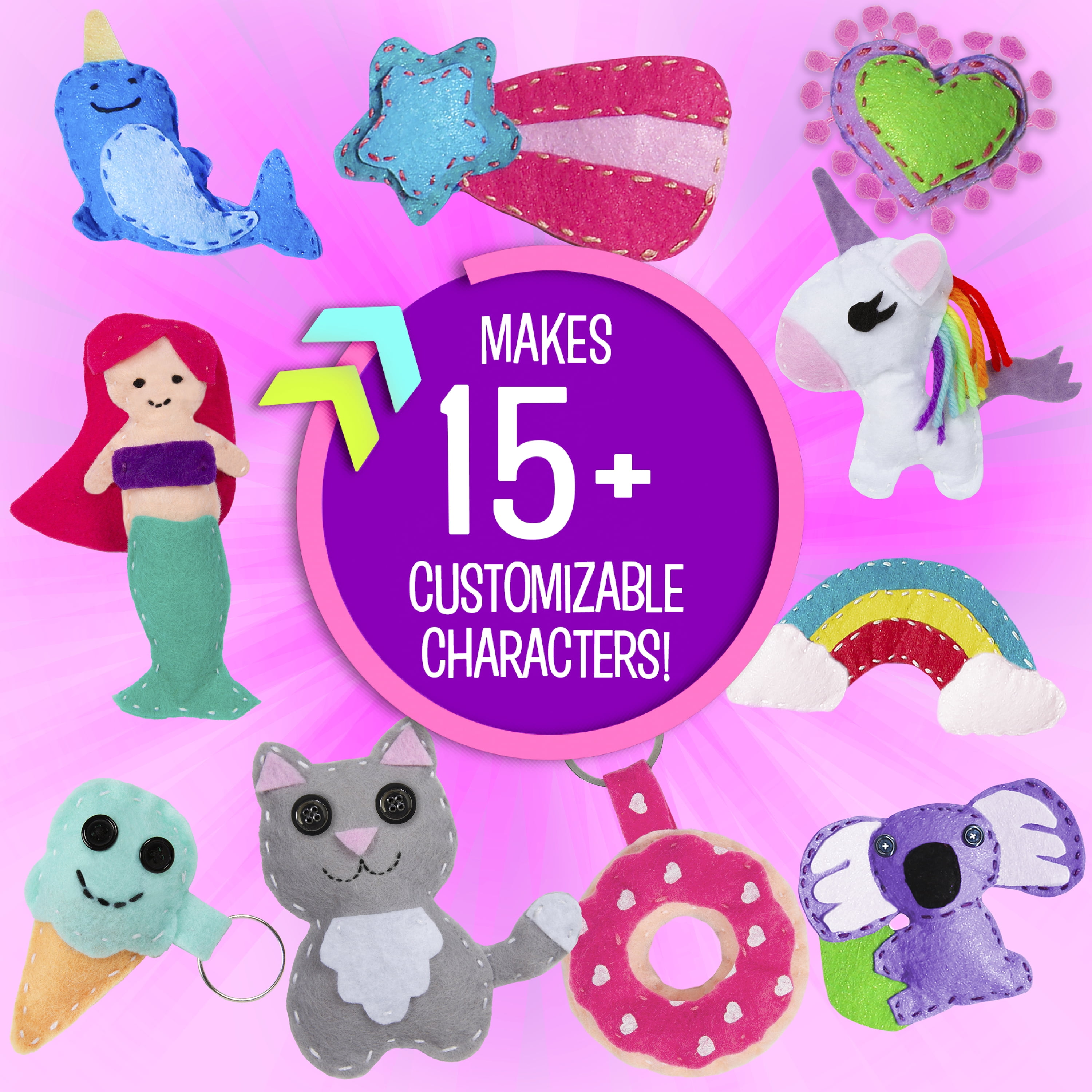 Sewing Kit For Kids Ages 8-12, Make Your Own Felt Mini Treats Craft Kit For  Beginners Learn To Sew, Includes 10 Felt Craft Kit Projects - Toys & Games  - Temu