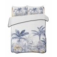 thumbnail image 2 of Blue Yellow Palm Tree King Size Down Alternative Comforter, Lightweight Comforter Quilt Bedding Set with Pillow Shams Summer Botanical Tropical All Seasons Bed Comforter Duvet Insert 96"x106", 2 of 7