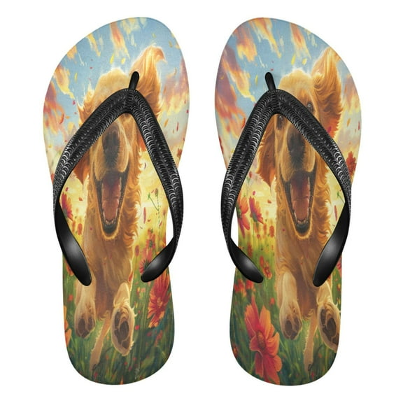 YAZAOOSummer Flip Flops Creatively Golden Sunshine Running Free Simple Beach Sandals