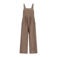 thumbnail image 3 of YMNXA Children Kids Girls Summer Romper Sleeveless Suspenders Solid Color Comfortable Fashion Jumpsuit With Pocket For Everyday Wear,Khaki,7-8 Years, 3 of 6