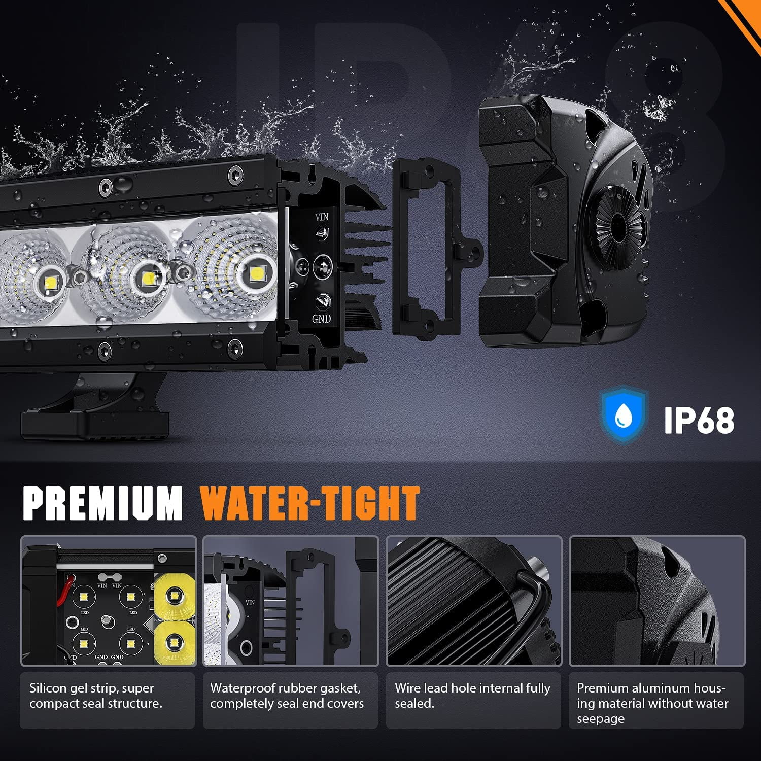 Nilight LED Light Bar 30 Inch 120W Flood Spot Combo Beam 14400LM IP68 Offroad Single Row Slim Driving Lamp for Pickup Truck SUV ATV UTV Boat Jeep