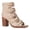 Beige, variant on YDN Fashion Women's Open Peep Toe Sandal Boots High Chunky Block Heels Multiple Buckle Strao and Back Zipper Ankle Booties Dressy Casual Cutout Shoes Size 7 Green