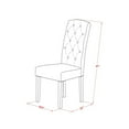 thumbnail image 4 of French Flair 5-Piece Wooden Dining Set Consists of a Wood Kitchen Table and 4 Blue Linen Fabric Parson Chairs with Button Tufted Back, 4 of 6