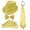 Gold, variant on 4 Pcs Set Glitter Performance Props, Shiny Stage Show Outfits, Pre Tied Festive Bowtie Hat Outfit, Holiday Masquerade Theme Costume Accessories Set with Sparkling Sequins for Disco Parties