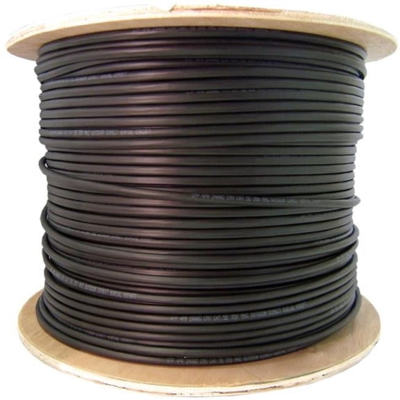 CableWholesale 1000ft Black 24-Strand Fiber Indoor/Outdoor Multimode 62.5/125 OM1 Cable, Corning InfiniCor 300, Plenum Rated, NFPA 262