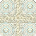 thumbnail image 6 of HAOXIT Antique Round Fitted Tablecloth,Mosaic Tile Design Floral Print Elastic Edged Polyester Tablecover, Fits Round Table, Protection for Your Table,Cream Brown Blue 54"-58, 6 of 8