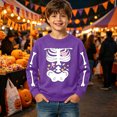 thumbnail image 2 of SJLDQY Boys' Halloween Sweatshirts Long Sleeve Crew Neck Sweatshirt Hallowmas Skeleton Graphic Casual Pullover Tops for Boys, 2 of 4