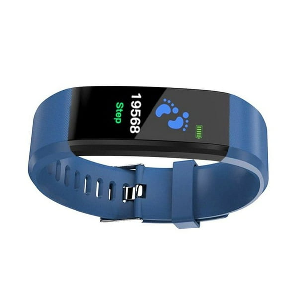 Jingzhun Id115 Plus Color Screen Smart Bracelet Sports Pedometer Watch Fitness Running Walking Tracker Pedometer Gift Bracelet Blue
