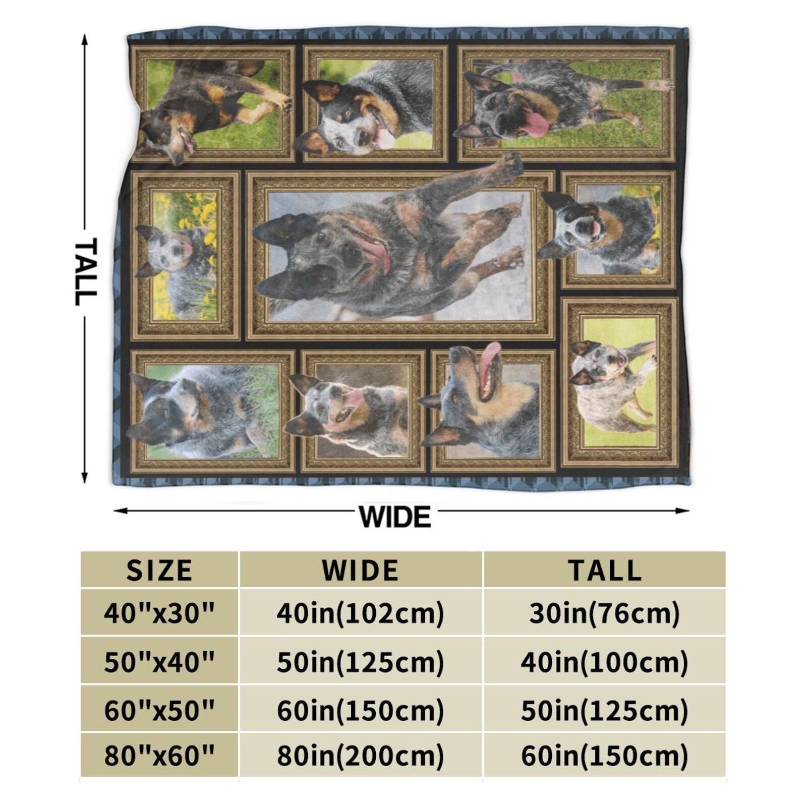 Wijzvio Australian Cattle Dog Throw Blanket Soft Fuzzy Fleece Blanket For Couch Bed Living Room Decoration 50"X40"
