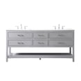 thumbnail image 3 of Elegant Decor Sinclaire 72" Aluminum Alloy & MDF Double Bathroom Vanity in Gray, 3 of 8