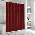 thumbnail image 6 of Vintage Dark Red Shower Curtain Set, Waterproof Shower Curtains for Bathroom, Farmhouse Retro Solid Color Linen Texture Washable Fabric Cloth Bath Curtain for Bathtub with Hooks 54x78 Inches, 6 of 6