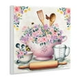 thumbnail image 4 of Stupell Industries Pink Florals & Utensils Food & Beverage Painting Unframed Art Print Wall Art, 12 x 12, 4 of 8