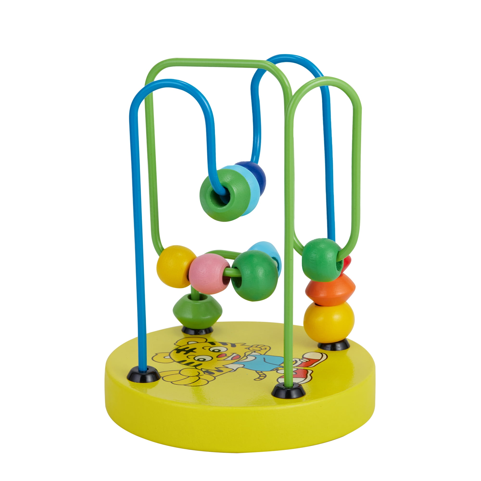 Kids Baby Wooden Mini Around Beads Wire Maze Outdoor Education Toys 8C 