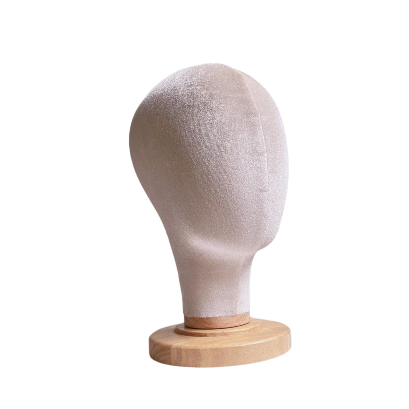 Serenable Mannequin Head Hat Rack Sturdy Manikin Head Model Space Saving Multifunctional Tabletop Holder for Salon Home Retail Shop Beige