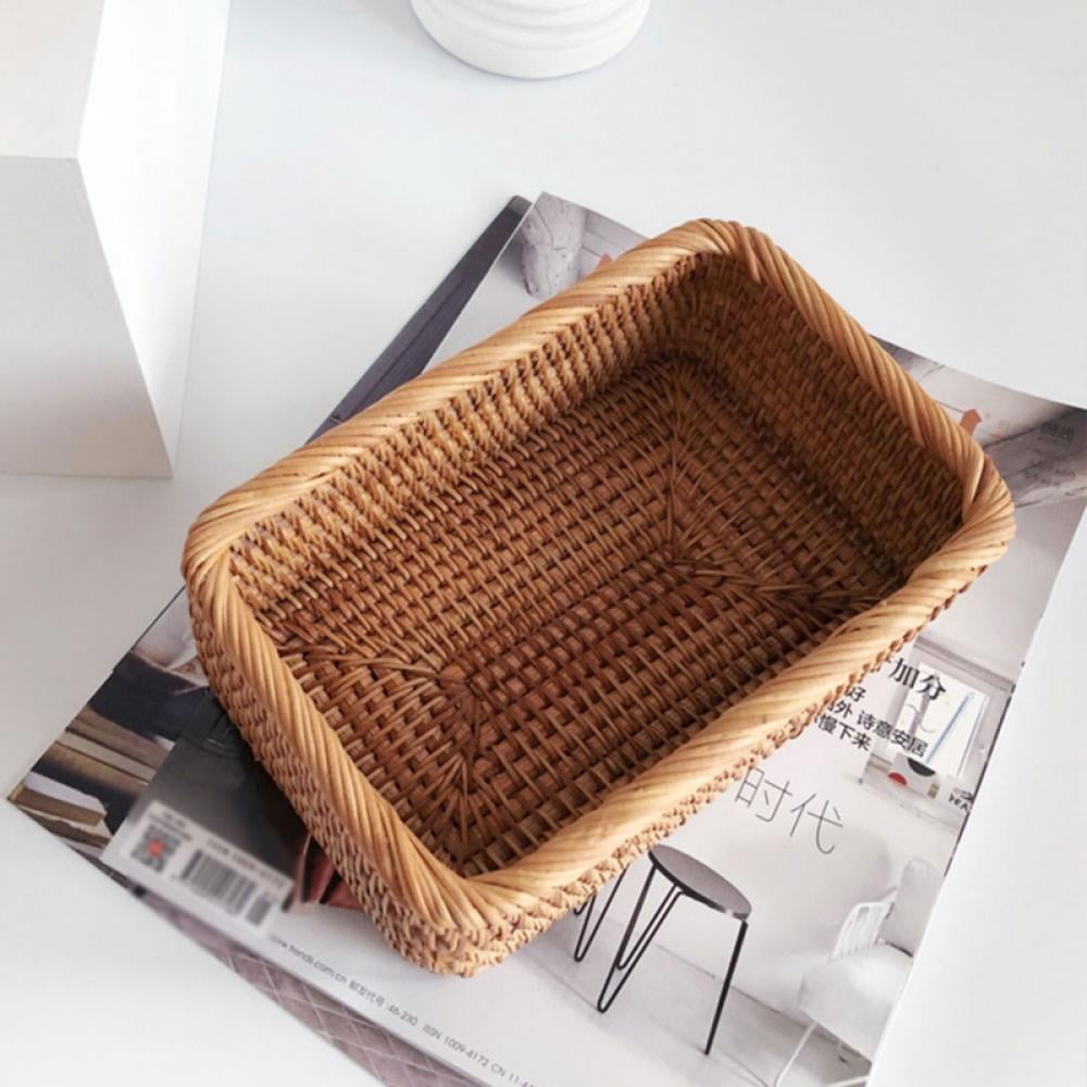 Stackable Rattan basket Rectangular / S W36*D26*H12cm