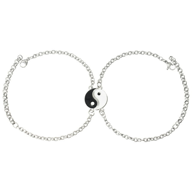 GOOHOCHY 1 par de pulseras, cadena para la muñeca, pulseras Yin Yang, pulseras a juego para parejas y amigos