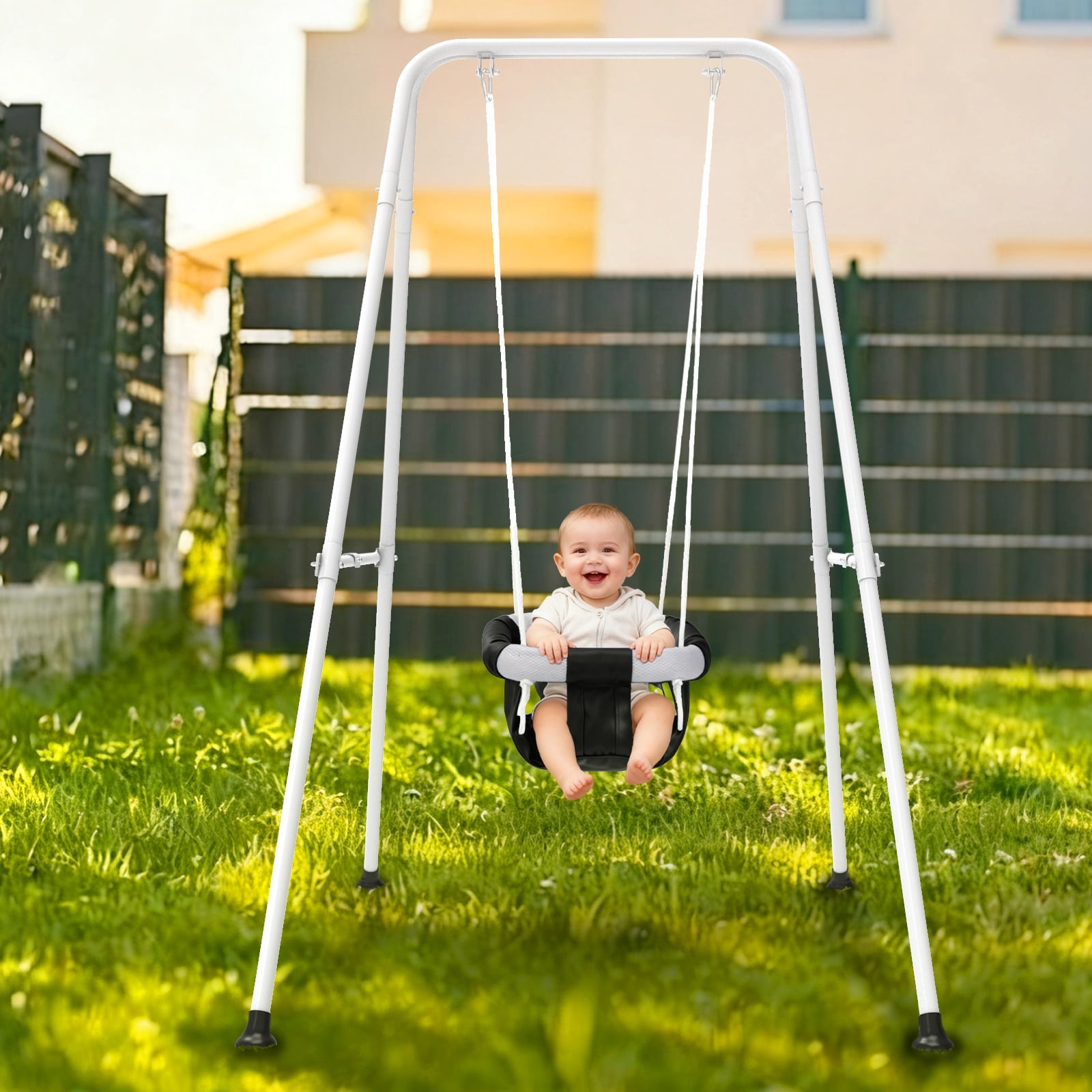 G TALECO GEAR 2-in-1 Baby Jumper and Swing, Indoor&Outdoor Baby Swing for 6-24 Months Infant Toddler, Black